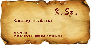 Kassay Szabina névjegykártya